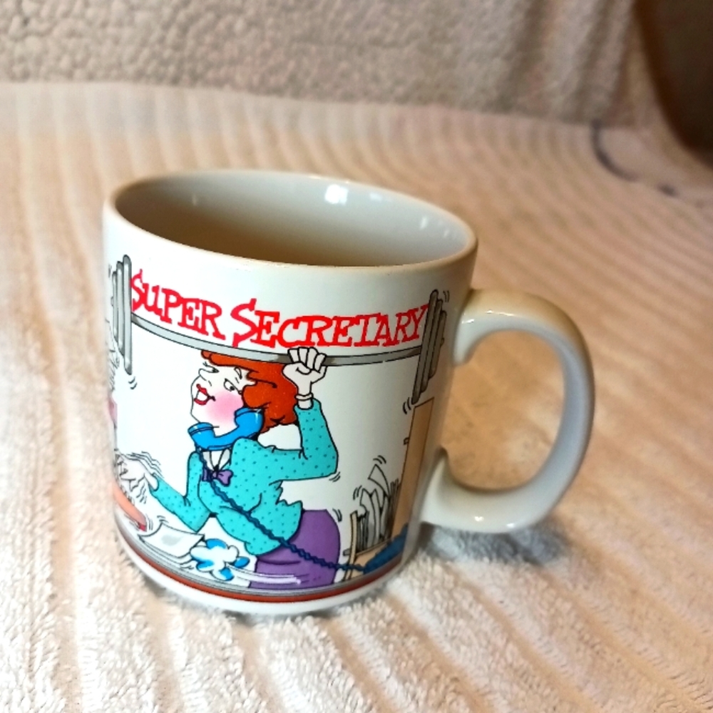 Unique & fun "Super Secretary" coffee/ tea mug by Russ brand.